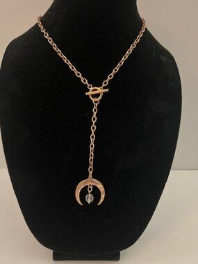 Katia Designs Crescent Moon Necklace "Grateful" Gold Tone. New, never worn.